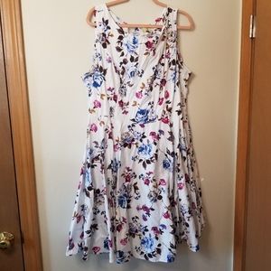 Grace Karin Floral Boatneck Sleeveless Dress, White/multi, Size 3X